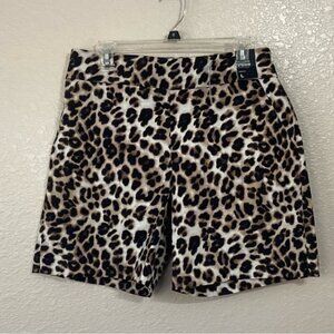 New York & Co Animal Print Pull-On Shorts